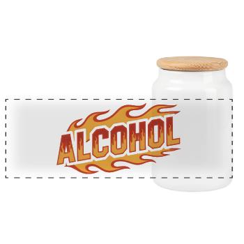 Alcool - Cool Drinking Logo - Boîte à biscuits avec couvercle en bois - blanc - Devant