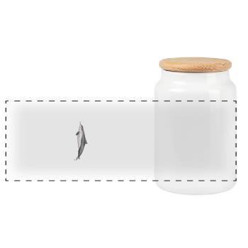 Australische Delphin - Dolphin Sousa sahulensis - Panorama Keksdose mit Holzdeckel - Weiß - Vorne