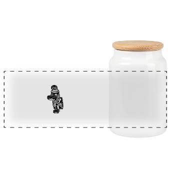 Hot Rod / Rad Rod 06_schwarz - Panoramic Cookie Jar with Wooden Lid - white - Front