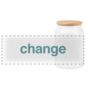Change - Panoramic Cookie Jar with Wooden Lid - white - Front