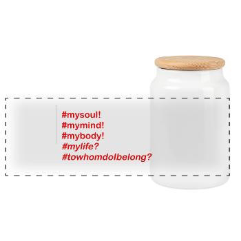 Seelen-Hashtag Kollektion - Panorama Keksdose mit Holzdeckel - Weiß - Vorne