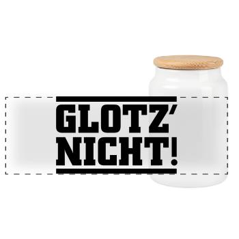 Glotz nicht - Panorama Keksdose mit Holzdeckel - Weiß - Vorne