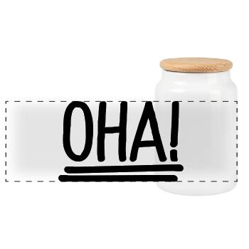 oha - Boîte à biscuits avec couvercle en bois - blanc - Devant