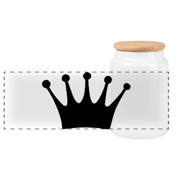Couronne - Boîte à biscuits avec couvercle en bois - blanc - Devant