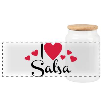 2541614 113586423 salsa - Boîte à biscuits avec couvercle en bois - blanc - Devant