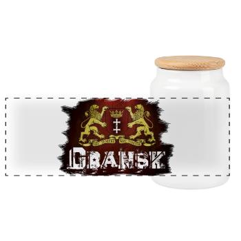 Danzig - Polen - Panorama Keksdose mit Holzdeckel - Weiß - Vorne
