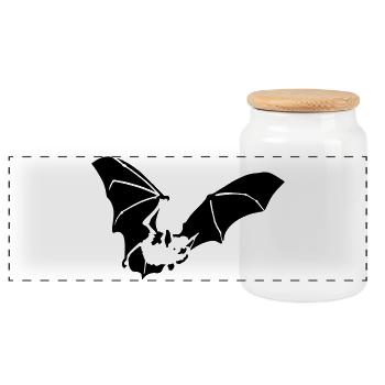 fledermaus - Boîte à biscuits avec couvercle en bois - blanc - Devant