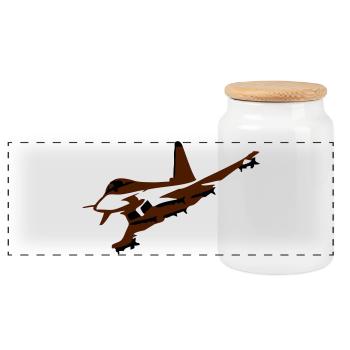 fighter_vektor 2farbig - Boîte à biscuits avec couvercle en bois - blanc - Devant