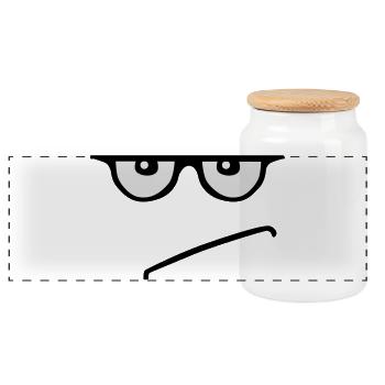 grumpy - Panoramic Cookie Jar with Wooden Lid - white - Front