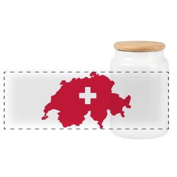 Schweiz - Panorama Keksdose mit Holzdeckel - Weiß - Vorne