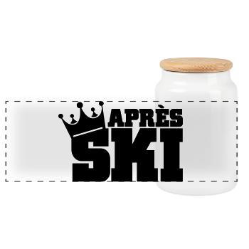 apres ski - Panorama Keksdose mit Holzdeckel - Weiß - Vorne