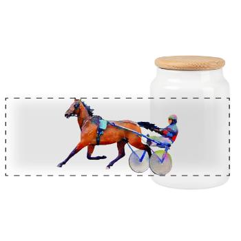 trotteur - Boîte à biscuits avec couvercle en bois - blanc - Devant