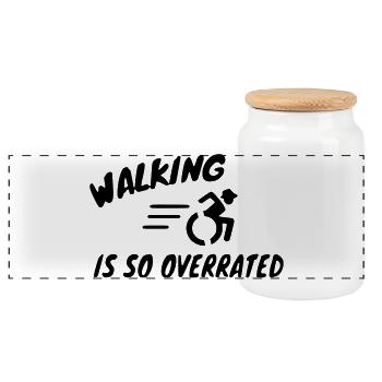 La marche est surestimée pour les personnes en fauteuil roulant # - Boîte à biscuits avec couvercle en bois - blanc - Devant