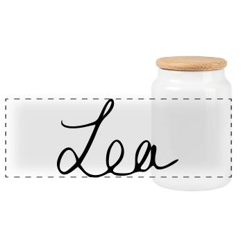 Leah - Panoramic Cookie Jar with Wooden Lid - white - Front
