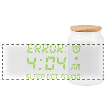 Error 404, sleep not found programmer gamble - Panoramic Cookie Jar with Wooden Lid - white - Front