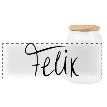 Felix - Panorama Keksdose mit Holzdeckel - Weiß - Vorne