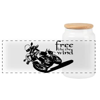 Biker Free - Panorama Keksdose mit Holzdeckel - Weiß - Vorne
