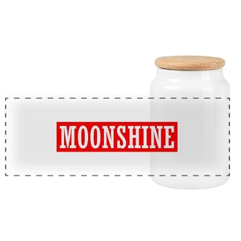 moon shine moonshiner distille schnaps saufen bier - Panorama Keksdose mit Holzdeckel - Weiß - Vorne