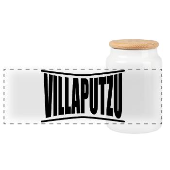 t-shirt Villaputzu t-shirt Sardinia gift idea - Panoramic Cookie Jar with Wooden Lid - white - Front