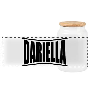 Dariella t-shirt gift idea - Panoramic Cookie Jar with Wooden Lid - white - Front