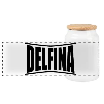 T-shirt Delfina t-shirt gift idea - Panoramic Cookie Jar with Wooden Lid - white - Front
