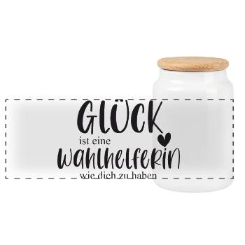 Wahlhelferin Ehrenamt Stadt Gemeinde Geschenk - Panorama Keksdose mit Holzdeckel - Weiß - Vorne