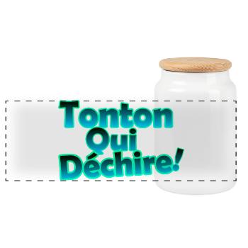 Tonton qui déchire - Boîte à biscuits avec couvercle en bois - blanc - Devant