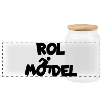 Jeder Rollstuhlfahrer ist ein Vorbild # - Panorama Keksdose mit Holzdeckel - Weiß - Vorne