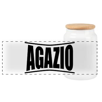 t-shirt Agazio t-shirt gift idea - Panoramic Cookie Jar with Wooden Lid - white - Front