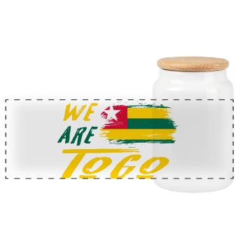 Nous sommes le Togo - Boîte à biscuits avec couvercle en bois - blanc - Devant