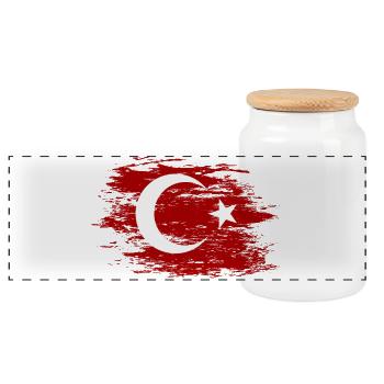 Türkei used - Panorama Keksdose mit Holzdeckel - Weiß - Vorne