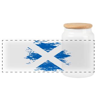 Drapeau de l’Écosse utilisé - Boîte à biscuits avec couvercle en bois - blanc - Devant