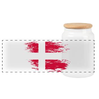 Drapeau du Danemark utilisé - Boîte à biscuits avec couvercle en bois - blanc - Devant