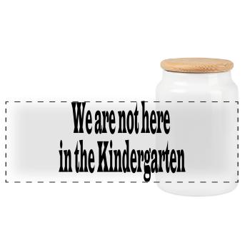 Kindergarten - Panorama Keksdose mit Holzdeckel - Weiß - Vorne