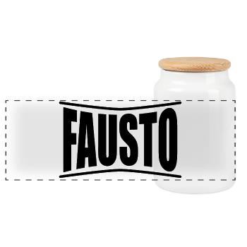 Fausto t-shirt t-shirt idée cadeau - Boîte à biscuits avec couvercle en bois - blanc - Devant