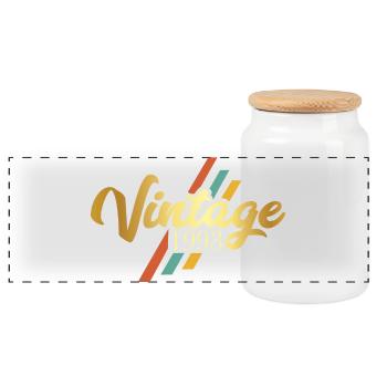 30e anniversaire Dictons vintage - Boîte à biscuits avec couvercle en bois - blanc - Devant