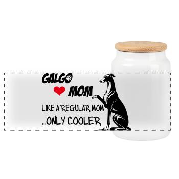 Galgo Mom - Panorama Keksdose mit Holzdeckel - Weiß - Vorne