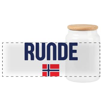 Runde Norwegen Flagge - Panorama Keksdose mit Holzdeckel - Weiß - Vorne