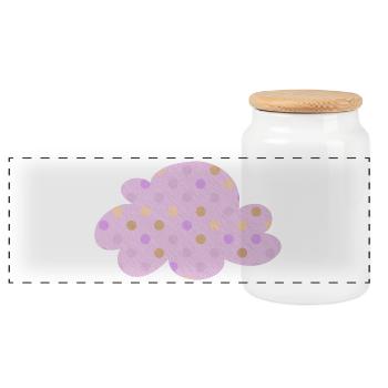 Wolke Punkte Dots Kinderzimmer Wetter rosa Mädchen - Panorama Keksdose mit Holzdeckel - Weiß - Vorne