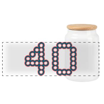 40. 40 ANS. 40e ANNIVERSAIRE. ANNIVERSAIRE 40 ANS. - Boîte à biscuits avec couvercle en bois - blanc - Devant