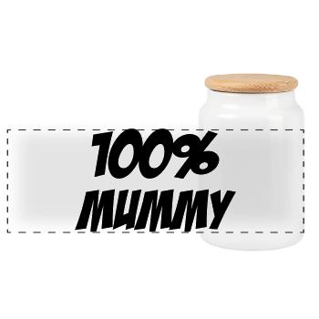 100% Maman - Fête des Mères - Boîte à biscuits avec couvercle en bois - blanc - Devant
