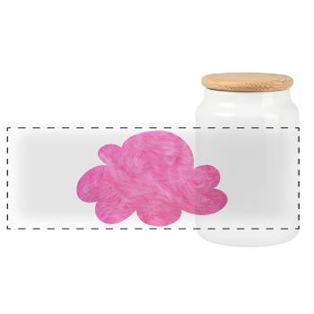 rose nuage velcro fourrure ciel câlin rose - Boîte à biscuits avec couvercle en bois - blanc - Devant