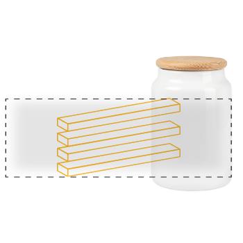 Optical Illusion Geometry Minimalist Puzzle - Panoramic Cookie Jar with Wooden Lid - white - Front