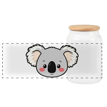 Koala Bär - Panorama Keksdose mit Holzdeckel - Weiß - Vorne