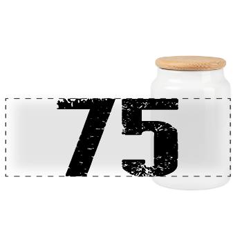 75 Number Leotard - Panoramic Cookie Jar with Wooden Lid - white - Front