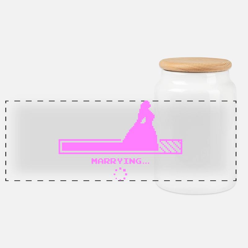Hochzeits-Countdown-Design - Panorama Keksdose mit Holzdeckel - Weiß
