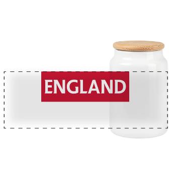 England's proud rugby nation design - Panoramic Cookie Jar with Wooden Lid - white - Front
