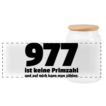 not a prime number - Panoramic Cookie Jar with Wooden Lid - white - Front