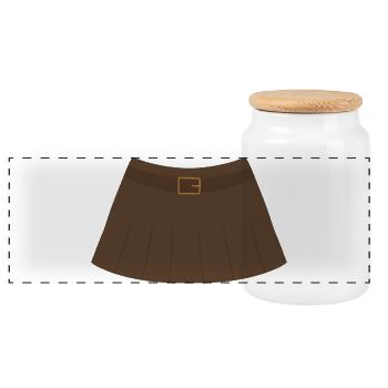 Jupe plissée vintage - Boîte à biscuits avec couvercle en bois - blanc - Devant