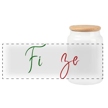 I love Florence, elegant minimalist design - Panoramic Cookie Jar with Wooden Lid - white - Front